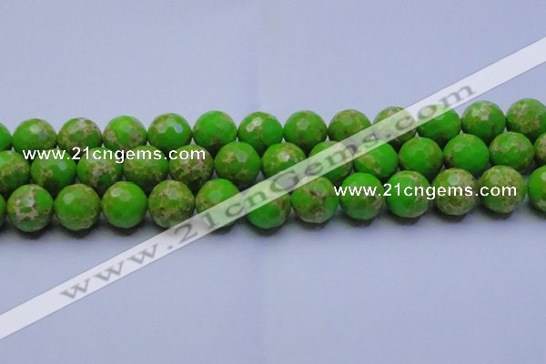 CDE2558 15.5 inches 18mm faceted round dyed sea sediment jasper beads