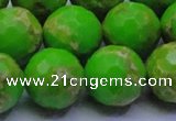 CDE2559 15.5 inches 20mm faceted round dyed sea sediment jasper beads