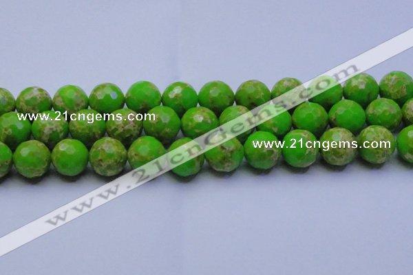 CDE2559 15.5 inches 20mm faceted round dyed sea sediment jasper beads