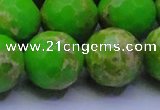 CDE2560 15.5 inches 22mm faceted round dyed sea sediment jasper beads