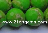 CDE2561 15.5 inches 24mm faceted round dyed sea sediment jasper beads