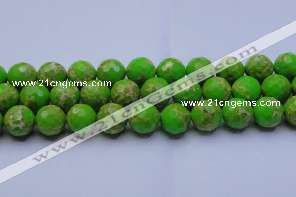 CDE2561 15.5 inches 24mm faceted round dyed sea sediment jasper beads
