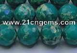 CDE2564 15.5 inches 14mm faceted round dyed sea sediment jasper beads