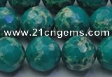 CDE2565 15.5 inches 16mm faceted round dyed sea sediment jasper beads