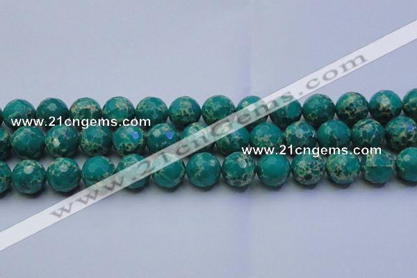 CDE2565 15.5 inches 16mm faceted round dyed sea sediment jasper beads