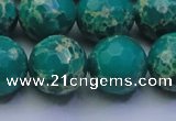 CDE2566 15.5 inches 18mm faceted round dyed sea sediment jasper beads