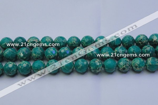 CDE2566 15.5 inches 18mm faceted round dyed sea sediment jasper beads