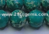 CDE2567 15.5 inches 20mm faceted round dyed sea sediment jasper beads