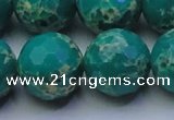 CDE2568 15.5 inches 22mm faceted round dyed sea sediment jasper beads