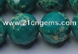 CDE2569 15.5 inches 24mm faceted round dyed sea sediment jasper beads