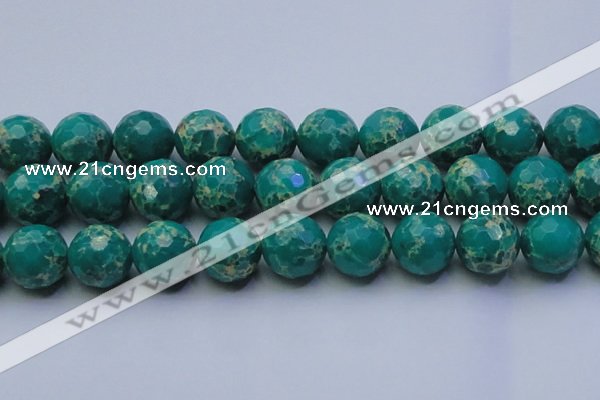 CDE2569 15.5 inches 24mm faceted round dyed sea sediment jasper beads