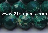 CDE2571 15.5 inches 14mm faceted round dyed sea sediment jasper beads