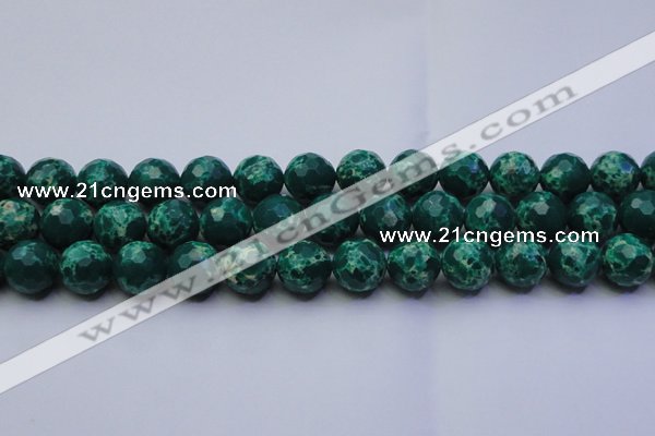 CDE2571 15.5 inches 14mm faceted round dyed sea sediment jasper beads