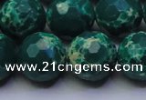 CDE2572 15.5 inches 16mm faceted round dyed sea sediment jasper beads