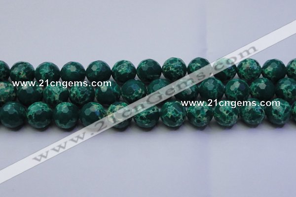 CDE2572 15.5 inches 16mm faceted round dyed sea sediment jasper beads