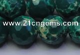 CDE2573 15.5 inches 18mm faceted round dyed sea sediment jasper beads