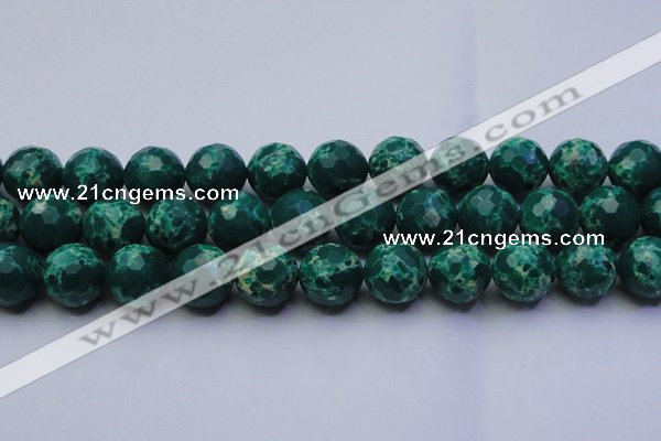 CDE2573 15.5 inches 18mm faceted round dyed sea sediment jasper beads