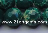 CDE2574 15.5 inches 20mm faceted round dyed sea sediment jasper beads