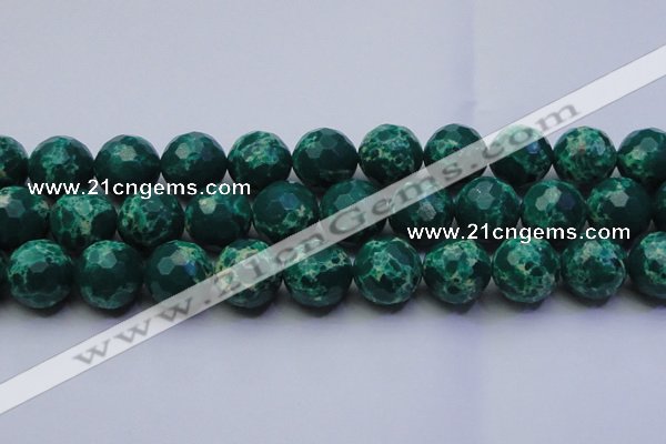 CDE2574 15.5 inches 20mm faceted round dyed sea sediment jasper beads