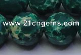 CDE2575 15.5 inches 22mm faceted round dyed sea sediment jasper beads