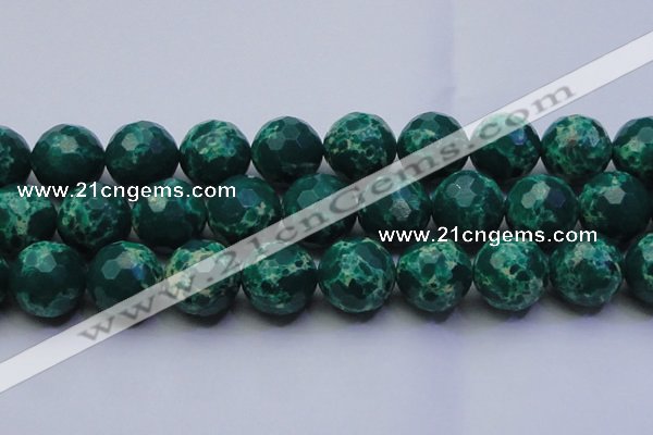 CDE2576 15.5 inches 24mm faceted round dyed sea sediment jasper beads