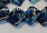 CDE258 15.5 inches 20*20mm diamond dyed sea sediment jasper beads