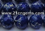 CDE2580 15.5 inches 16mm faceted round dyed sea sediment jasper beads