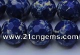 CDE2581 15.5 inches 18mm faceted round dyed sea sediment jasper beads