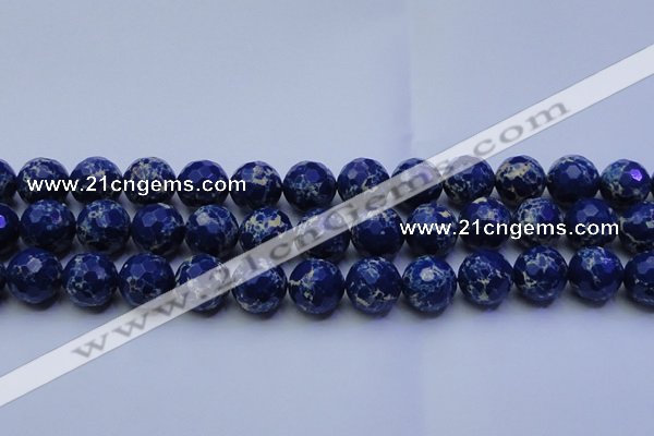 CDE2581 15.5 inches 18mm faceted round dyed sea sediment jasper beads