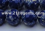 CDE2582 15.5 inches 20mm faceted round dyed sea sediment jasper beads