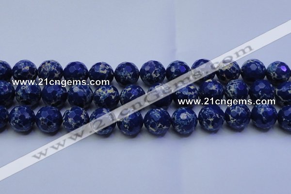 CDE2582 15.5 inches 20mm faceted round dyed sea sediment jasper beads