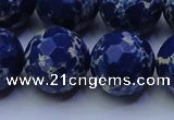 CDE2583 15.5 inches 22mm faceted round dyed sea sediment jasper beads