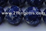 CDE2584 15.5 inches 24mm faceted round dyed sea sediment jasper beads