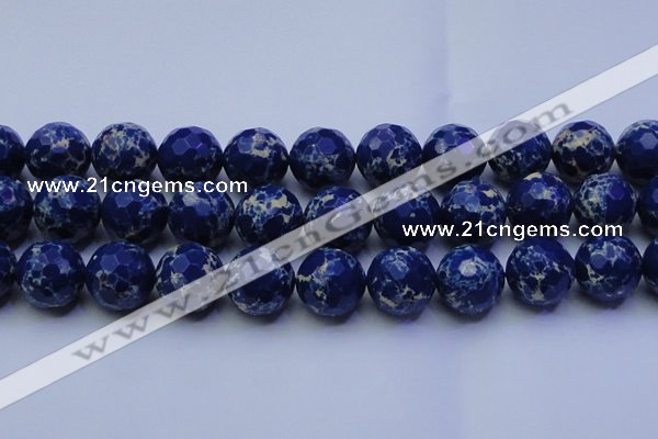 CDE2584 15.5 inches 24mm faceted round dyed sea sediment jasper beads