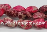 CDE26 15.5 inches 10*20mm nuggets dyed sea sediment jasper beads