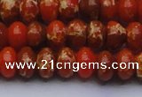 CDE2605 15.5 inches 13*18mm rondelle dyed sea sediment jasper beads