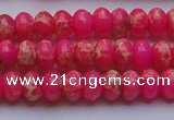 CDE2609 15.5 inches 7*10mm rondelle dyed sea sediment jasper beads