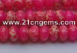 CDE2611 15.5 inches 10*14mm rondelle dyed sea sediment jasper beads