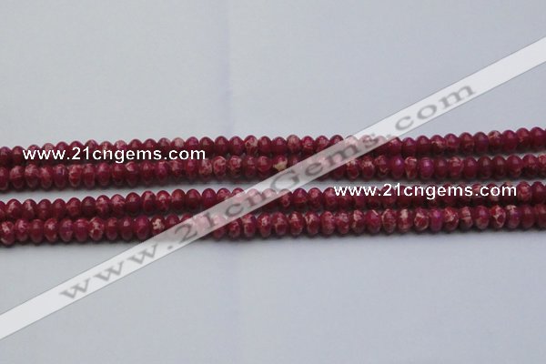 CDE2624 15.5 inches 5*8mm rondelle dyed sea sediment jasper beads