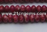 CDE2625 15.5 inches 7*10mm rondelle dyed sea sediment jasper beads