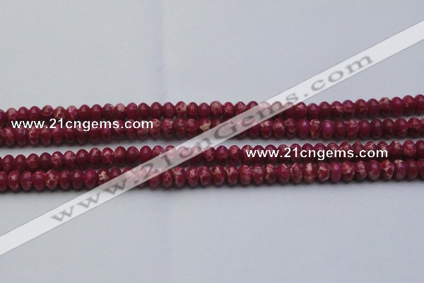 CDE2625 15.5 inches 7*10mm rondelle dyed sea sediment jasper beads