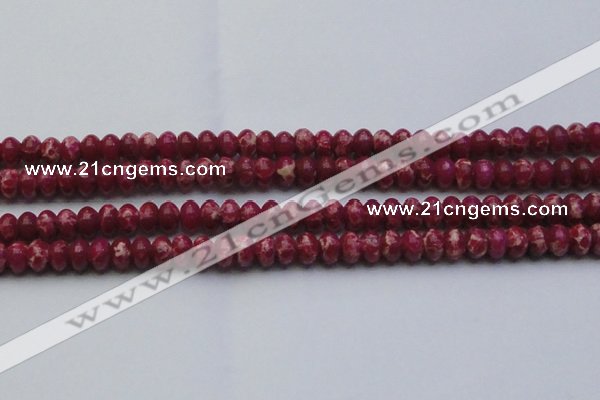 CDE2627 15.5 inches 10*14mm rondelle dyed sea sediment jasper beads