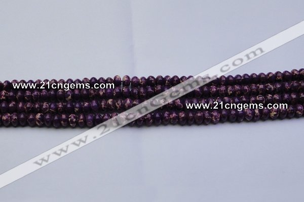 CDE2632 15.5 inches 5*8mm rondelle dyed sea sediment jasper beads