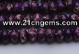 CDE2633 15.5 inches 7*10mm rondelle dyed sea sediment jasper beads