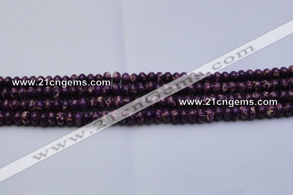 CDE2633 15.5 inches 7*10mm rondelle dyed sea sediment jasper beads