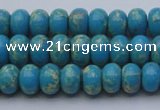 CDE2649 15.5 inches 7*10mm rondelle dyed sea sediment jasper beads