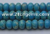 CDE2649 15.5 inches 7*10mm rondelle dyed sea sediment jasper beads