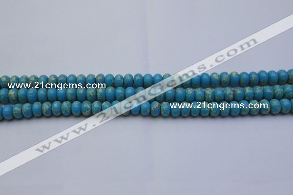 CDE2649 15.5 inches 7*10mm rondelle dyed sea sediment jasper beads