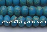 CDE2651 15.5 inches 10*14mm rondelle dyed sea sediment jasper beads