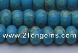 CDE2651 15.5 inches 10*14mm rondelle dyed sea sediment jasper beads